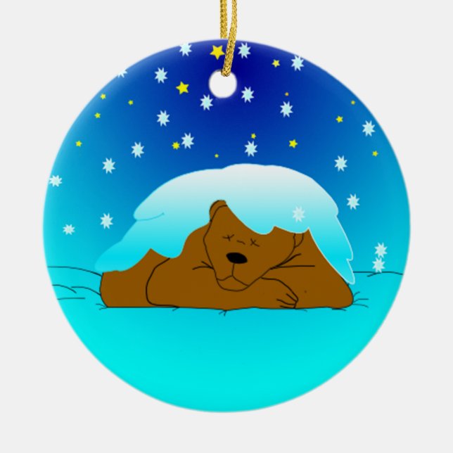 Sleeping Snowy Bear Ornament (Front)