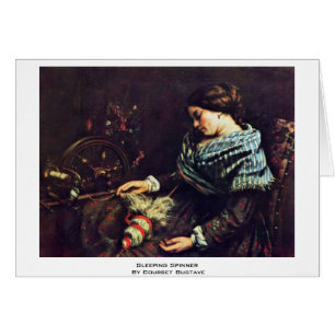 Sleeping Spinner By Courbet Gustave