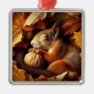 Sleeping Squirrel Ornament