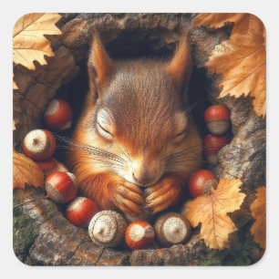 Sleeping Squirrel Stickers