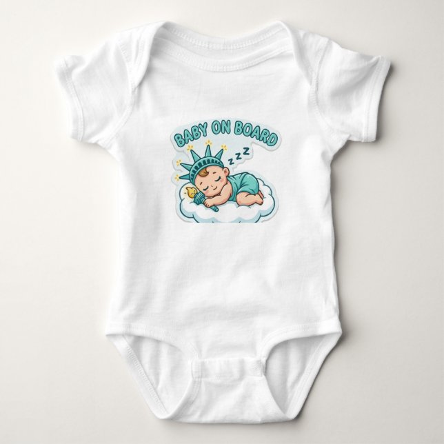 Sleeping Statue of Liberty Baby Bodysuit (Front)