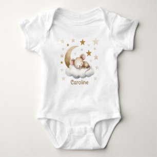 Sleeping Sweet Little Mouse Name T-Shirt Baby Bodysuit