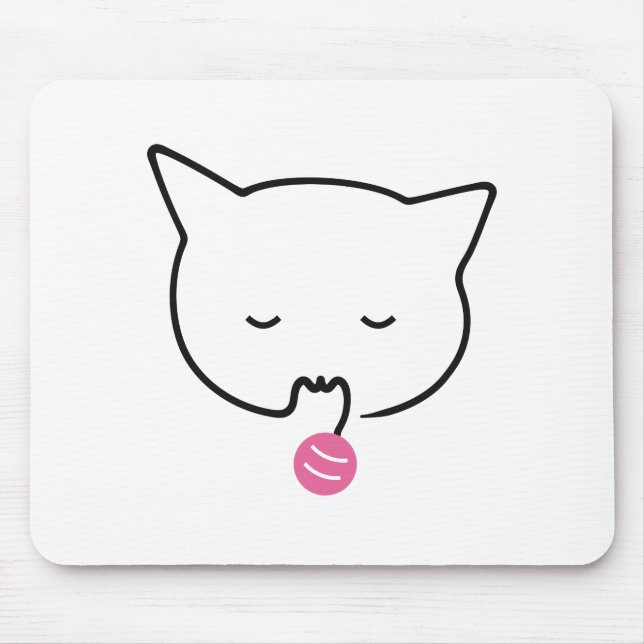 Sleeping Tabby Cat Face Mouse Mat (Front)