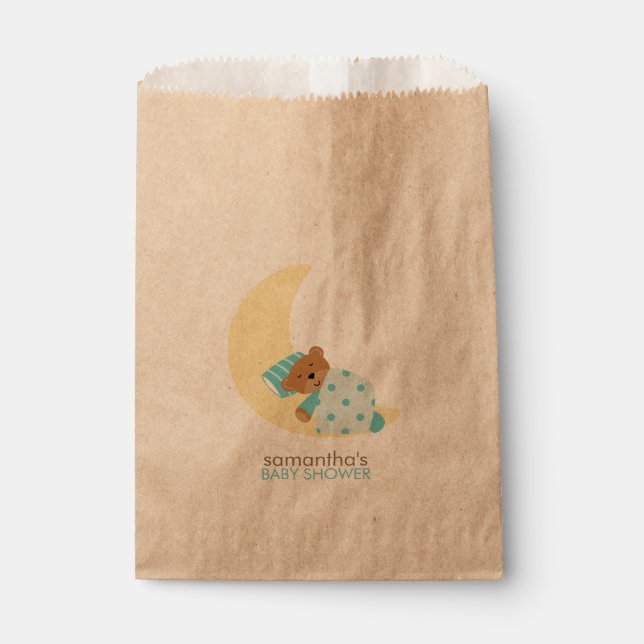 Sleeping Teddy Bear Baby Shower Favour Bags (Front)