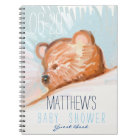 Sleeping Teddy Bear Baby Shower Guest Book