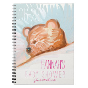 Sleeping Teddy Bear Baby Shower Guest Book 2