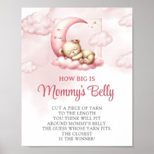Sleeping teddy bear How big Mummy's belly game Poster