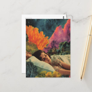 Sleeping under the Sea Surreal Mixed media collage Postcard