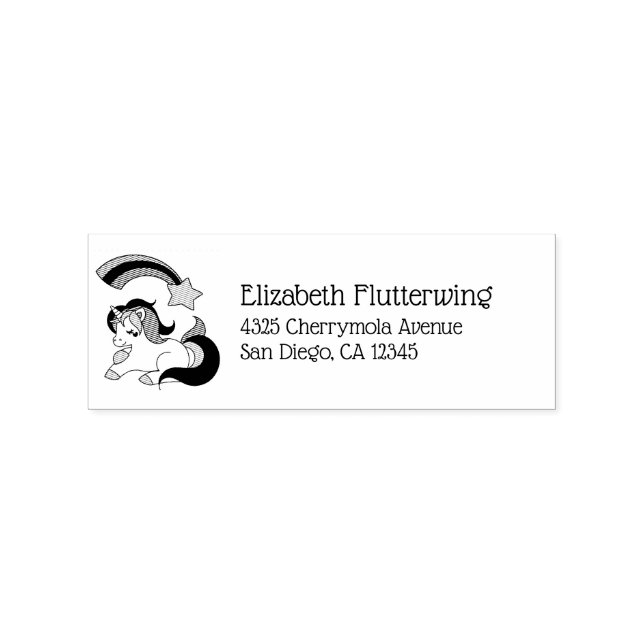 Sleeping Unicorn with Shooting Star Rubber Stamp (Imprint)