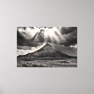 Sleeping Ute Mountain black and white photography Canvas Print