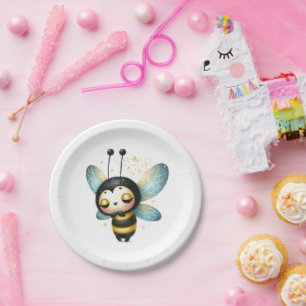 Sleeping Whimsical Bee  Paper Plate