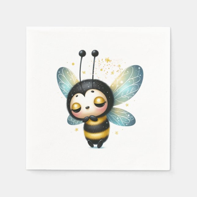 Sleeping Whimsical Sweet as Can Bee  Napkin (Front)