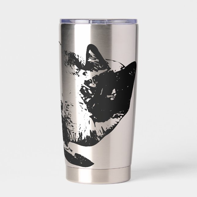 Sleeping whiskers in winter hush insulated tumbler (Back)