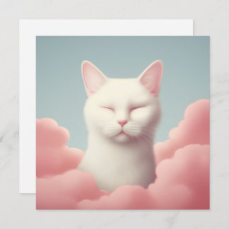 Sleeping White Cat In Clouds