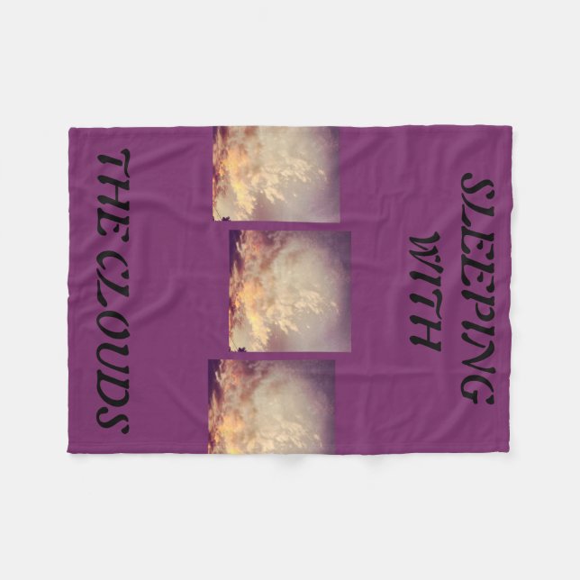 SLEEPING WITH CLOUDS FLEECE BLANKET (Front (Horizontal))