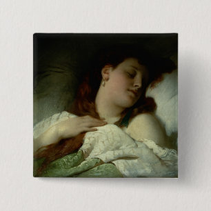 Sleeping Woman 15 Cm Square Badge