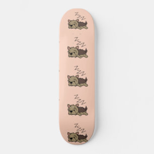 Sleeping Yorkshire Terrier Dog Lover ZZZ Pet Owner Skateboard
