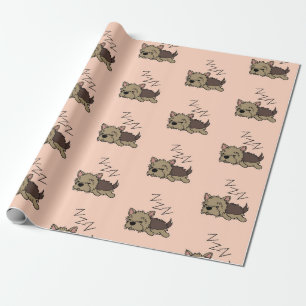 Sleeping Yorkshire Terrier Dog Lover ZZZ Pet Owner Wrapping Paper