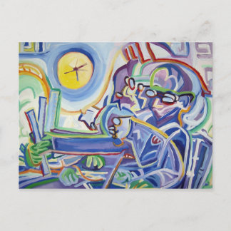 Sleepless Man With Ruler Postcard