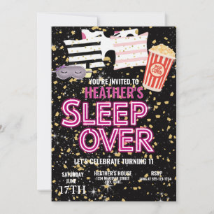 Sleepover Birthday Party Custom Invitation