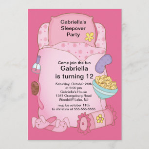 Sleepover Birthday Party Invitation