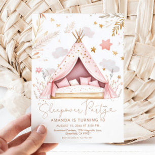 Sleepover Birthday Party  Invitation