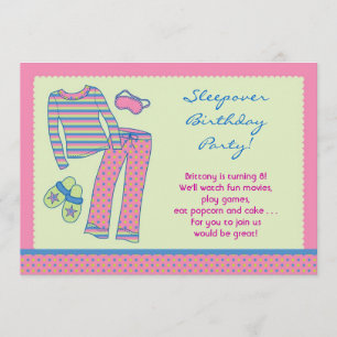 Sleepover Birthday Party Invitation