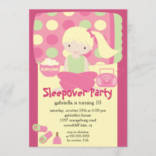 Sleepover Birthday Party Invitation