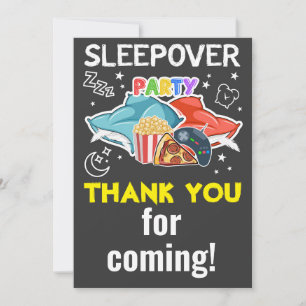 Sleepover Boy Thank You Card - SLEEPOVER BIRTHDAY