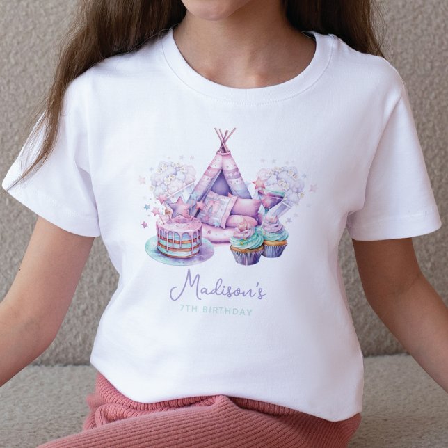 Sleepover Girl Birthday Personalised  T-Shirt (Creator Uploaded)