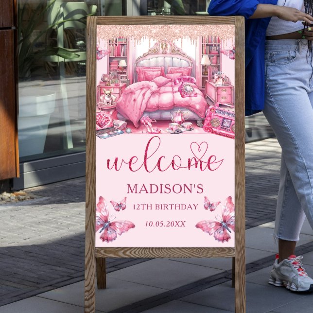 Sleepover Girl Birthday Personalised Welcome Poster (Creator Uploaded)