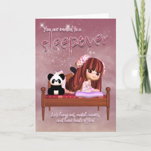 Sleepover Invitation Card