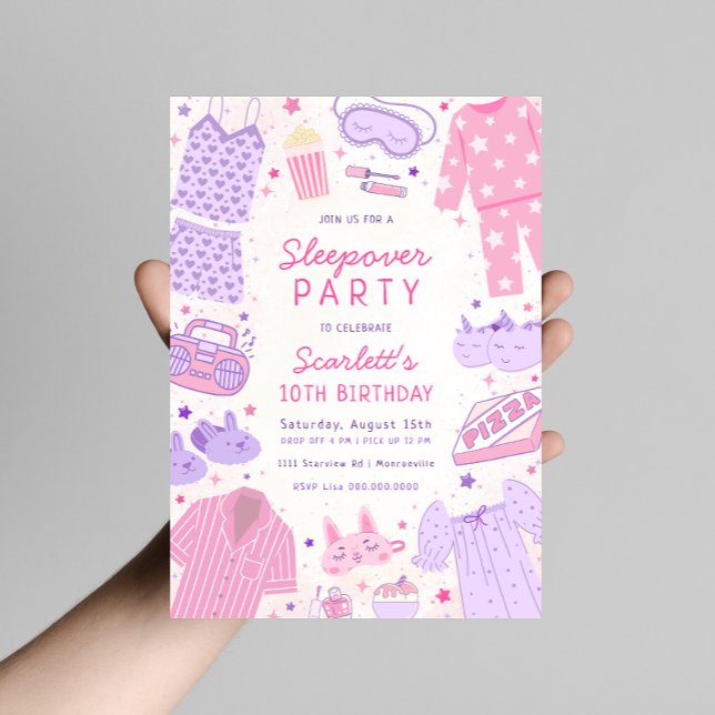 Sleepover Party Birthday Invitation (Creator Uploaded)