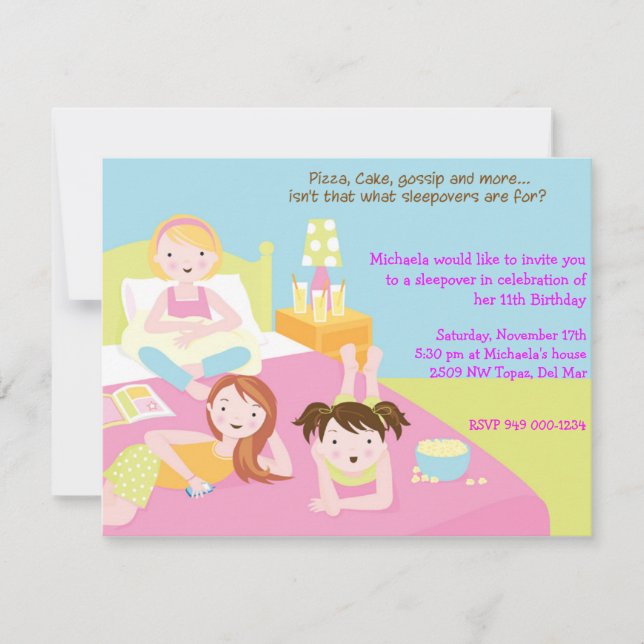 Sleepover Party Invitation (Front)