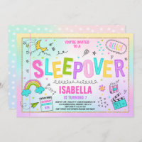 Sleepover Party Invitation Slumber Pajama Party