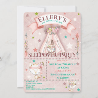 Sleepover Party Invites | Birthday Slumber Party