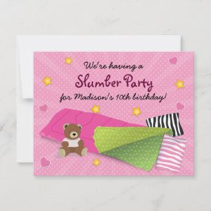 Sleepover Party Pink Invitation