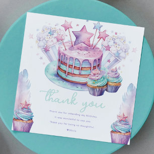 Sleepover Pastel Girl Birthday  Thank You Card