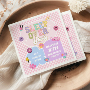 Sleepover Preppy Varsity Patch Birthday Party Napkin