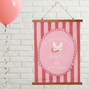 sleepover slumber birthday party girl teen vintage hanging tapestry