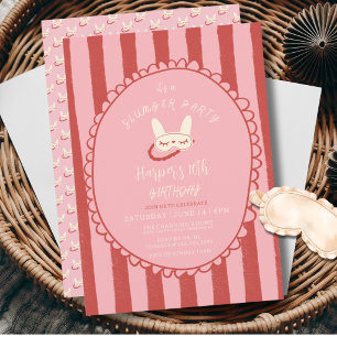 sleepover slumber birthday party girl teen vintage invitation