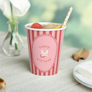 sleepover slumber birthday party girl teen vintage paper cups