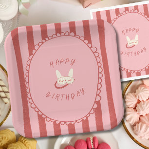 sleepover slumber party birthday girl teen vintage paper plate