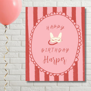 sleepover slumber party birthday girl teen vintage poster
