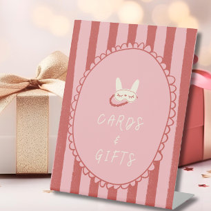 sleepover slumber party girl cards gifts table pedestal sign