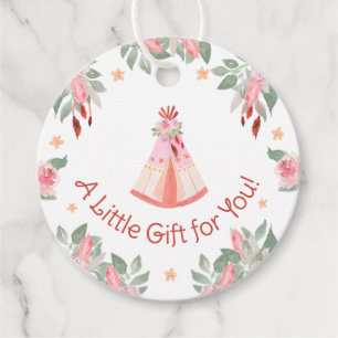 Sleepover Slumber Party Girl Pink Teepee Birthday Favour Tags