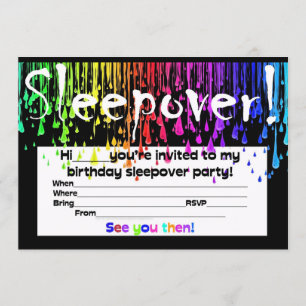 sleepover slumber party invite
