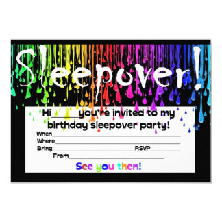 boys sleepover invitation