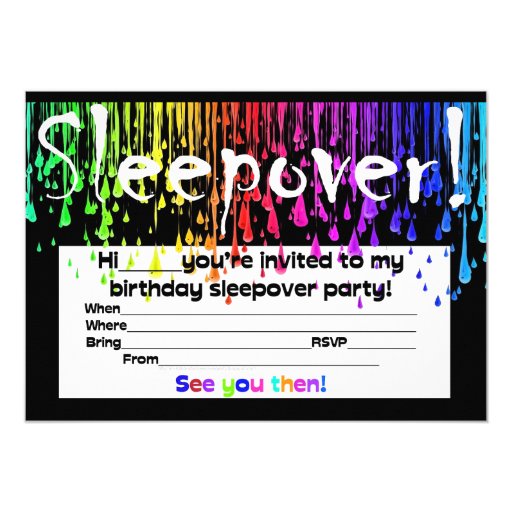 Image of sleepover slumber party invite