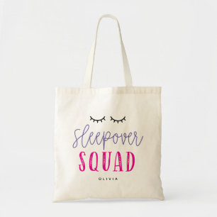 Sleepover Squad Editable Colour Slumber Party Tote Bag